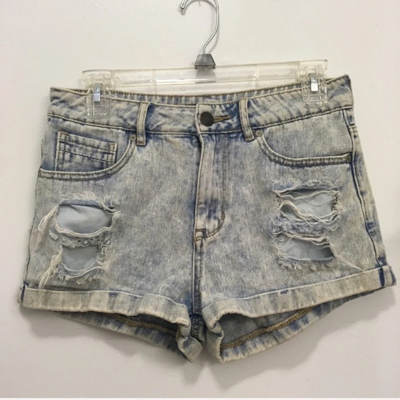 Kendall & Kylie Cutoff Distressed Acid Wash Shorts size 5 - Picture 1 of 4